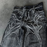 Y2K Baggy Jeans vintage Splicing embroidery Pattern high quality jeans Hip Hop Gothic Streetwear men women Casual wide leg jeans