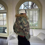 Men s Winter Coat Warm Double Sided Camouflage Jacket Thick Cotton Parka with Fur Collar Outdoor Military Style Trench Coat