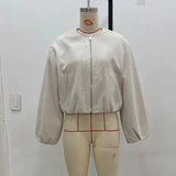 MUJER 2025 Fleece Bomber Jackets for Women Soft Zipper Woman's Sports Jacket Long Sleeve Cropped Jacket Women Coats Outerwears